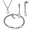 Amello Edelstahlschmuckset Halbkugel Keramik Kette, Armband, Ohrring ESSX36W