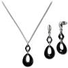 Amello Edelstahlschmuckset Keramik Tropfen Kette, Ohrring ESSX11S