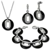 Amello Edelstahlschmuckset Keramik Kette, Armband, Ohrring ESSX03S
