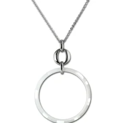 Amello Edelstahlschmuckset Circle Keramik Kette, Armband, Ohrring ESSX14W