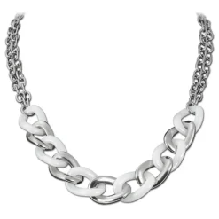Amello Edelstahlschmuckset Keramik Kette, Armband, Ohrring ESSX06W
