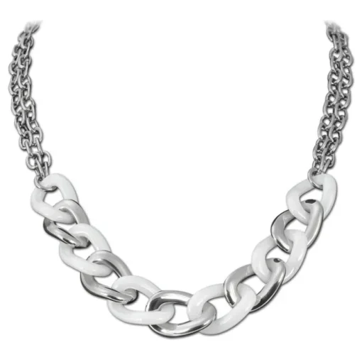 Amello Edelstahlschmuckset Keramik Kette, Armband, Ohrring ESSX06W
