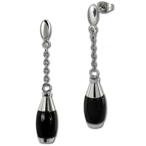 Amello Edelstahlschmuckset Kegel Keramik Kette, Armband, Ohrring ESSX15S