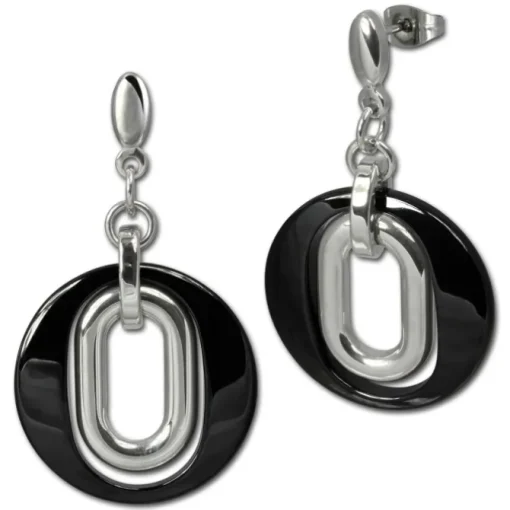 Amello Edelstahlschmuckset Keramik Kette, Armband, Ohrring ESSX03S
