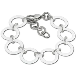 Amello Edelstahlschmuckset Circle Keramik Kette, Armband, Ohrring ESSX14W