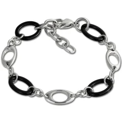 Amello Edelstahlschmuckset Kegel Keramik Kette, Armband, Ohrring ESSX15S