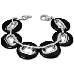 Amello Edelstahlschmuckset Keramik Kette, Armband, Ohrring ESSX03S