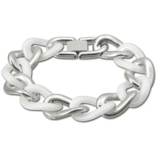 Amello Edelstahlschmuckset Keramik Kette, Armband, Ohrring ESSX06W