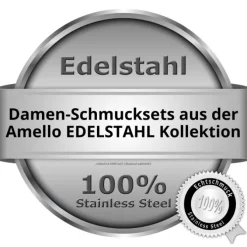 Amello Edelstahlschmuckset Emaille Oval rosa Armband, Ohrringe ESSG06P