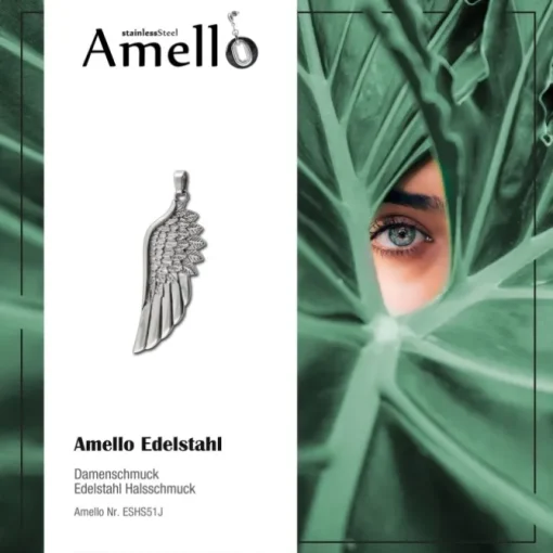 Amello Flügel Kettenanhänger Edelstahlschmuck Engelsflügel ESHS51J