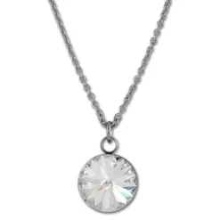 Amello Halskette Kegel Zirkonias weiß Damen Stahlschmuck ESKS01W