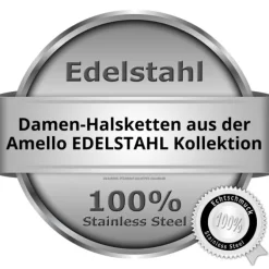 Amello Halskette Kegel Zirkonias schwarz Damen Stahlschmuck ESKS01S