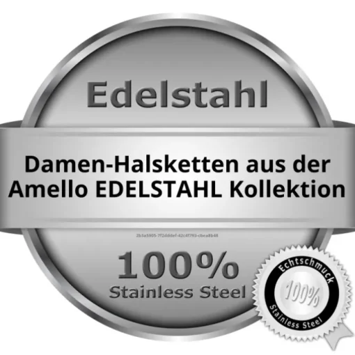 Amello Halskette Kegel Zirkonias schwarz Damen Stahlschmuck ESKS01S