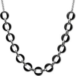 Amello Halskette Keramik Ringe schwarz Damen Edelstahlschmuck ESKX47S5