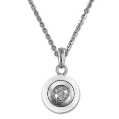 Amello Halskette Keramik Zirkonia Rund weiß Damen Edelstahlschmuck ESKX31W