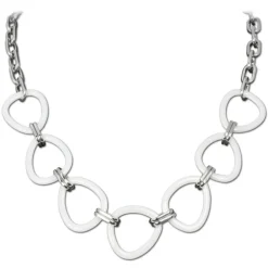 Amello Halskette Keramik Dreieck weiß Damen Edelstahlschmuck ESKX07W