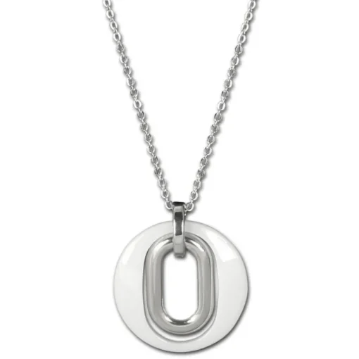 Amello Halskette Keramik Magic weiß Damen Edelstahlschmuck ESKX03W
