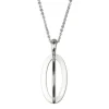 Amello Halskette Keramik Ellipse weiß Damen Edelstahlschmuck ESKX09W