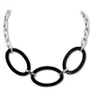 Amello Halskette Keramik Oval schwarz Damen Edelstahlschmuck ESKX04S