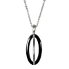 Amello Halskette Keramik Ellipse schwarz Damen Edelstahlschmuck ESKX09S