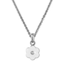 Amello Halskette Keramik Blümchen weiß Damen Edelstahlschmuck ESKX41W5