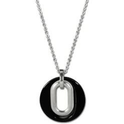 Amello Halskette Keramik Magic schwarz Damen Edelstahlschmuck ESKX03S