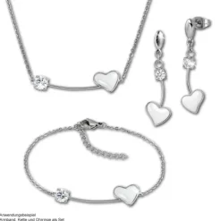 Amello Halskette Keramik Herz Zirkonia weiß Damen Edelstahlschmuck ESKX40W5