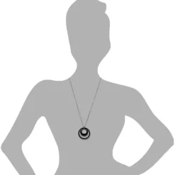 Amello Halskette Keramik Doppel schwarz Damen Edelstahlschmuck ESKX05S