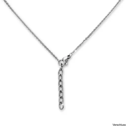 Amello Halskette Keramik Zirkonia Oval schwarz Damen Edelstahlschmuck ESKX32S