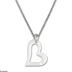 Amello Halskette Keramik Herz weiß Damen Edelstahlschmuck ESKX26W
