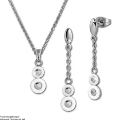 Amello Halskette Keramik Circle weiß Damen Edelstahlschmuck ESKX42W5