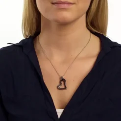 Amello Halskette Keramik Herz schwarz Damen Edelstahlschmuck ESKX26S