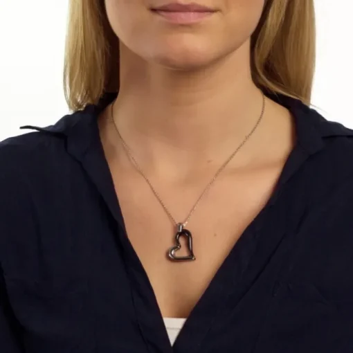 Amello Halskette Keramik Herz schwarz Damen Edelstahlschmuck ESKX26S