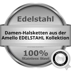 Amello Halskette Keramik Panzer schwarz rosevergoldet Edelstahl ESKX23S0