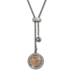 Amello Halskette Kleeblatt rose Damen Edelstahlschmuck ESKQ02E