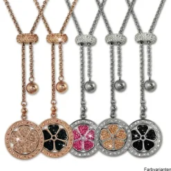 Amello Halskette Kleeblatt rose Damen Edelstahlschmuck ESKQ02E