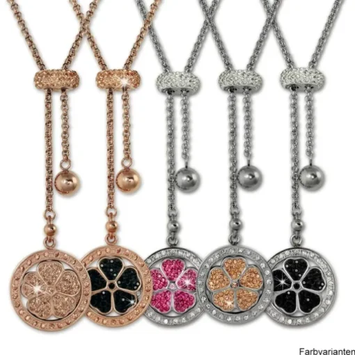 Amello Halskette Kleeblatt rose Damen Edelstahlschmuck ESKQ02E