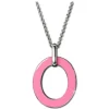 Amello Halskette Oval Emaille rosa/weiß Damen Edelstahlschmuck ESKG01P