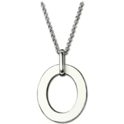 Amello Halskette Oval Emaille grün/weiß Damen Edelstahlschmuck ESKG01G