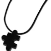 Amello Halskette Puzzle schwarz glanz Edelstahlschmuck Puzzel Unisex ESK022S
