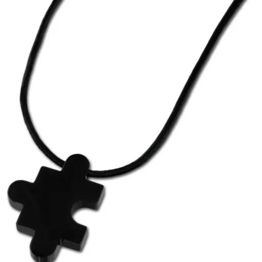 Amello Halskette Puzzle schwarz glanz Edelstahlschmuck Puzzel Unisex ESK022S