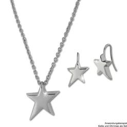 Amello Halskette Stern Unisex Stainless Steel Edelstahlschmuck ESKX25J