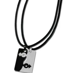 Amello Halsketten-Set Sexus schwarz/weiß Edelstahlschmuck Unisex ESK002S