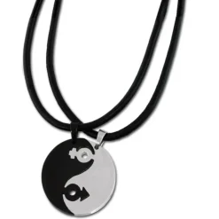 Amello Halsketten-Set YinYang schwarz/weiß Edelstahlschmuck Unisex ESK001S