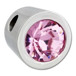 Amello Kettenanhänger Edelstahl Zirkonias Zirkonia rosa ESHS01A