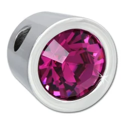 Amello Kettenanhänger Edelstahl Zirkonias Zirkonia fuchsia ESHS01P