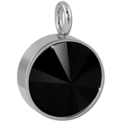 Amello Kettenanhänger Edelstahl Zirkonias Zirkonia schwarz ESHS02S