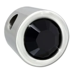 Amello Kettenanhänger Edelstahl Zirkonias Zirkonia schwarz ESHS01S