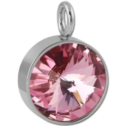 Amello Kettenanhänger Edelstahl Zirkonias Zirkonia rosa ESHS02A