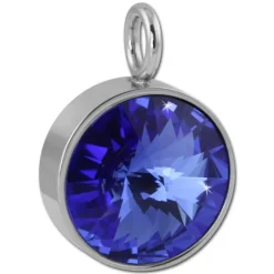 Amello Kettenanhänger Edelstahl Zirkonias Zirkonia blau ESHS02B